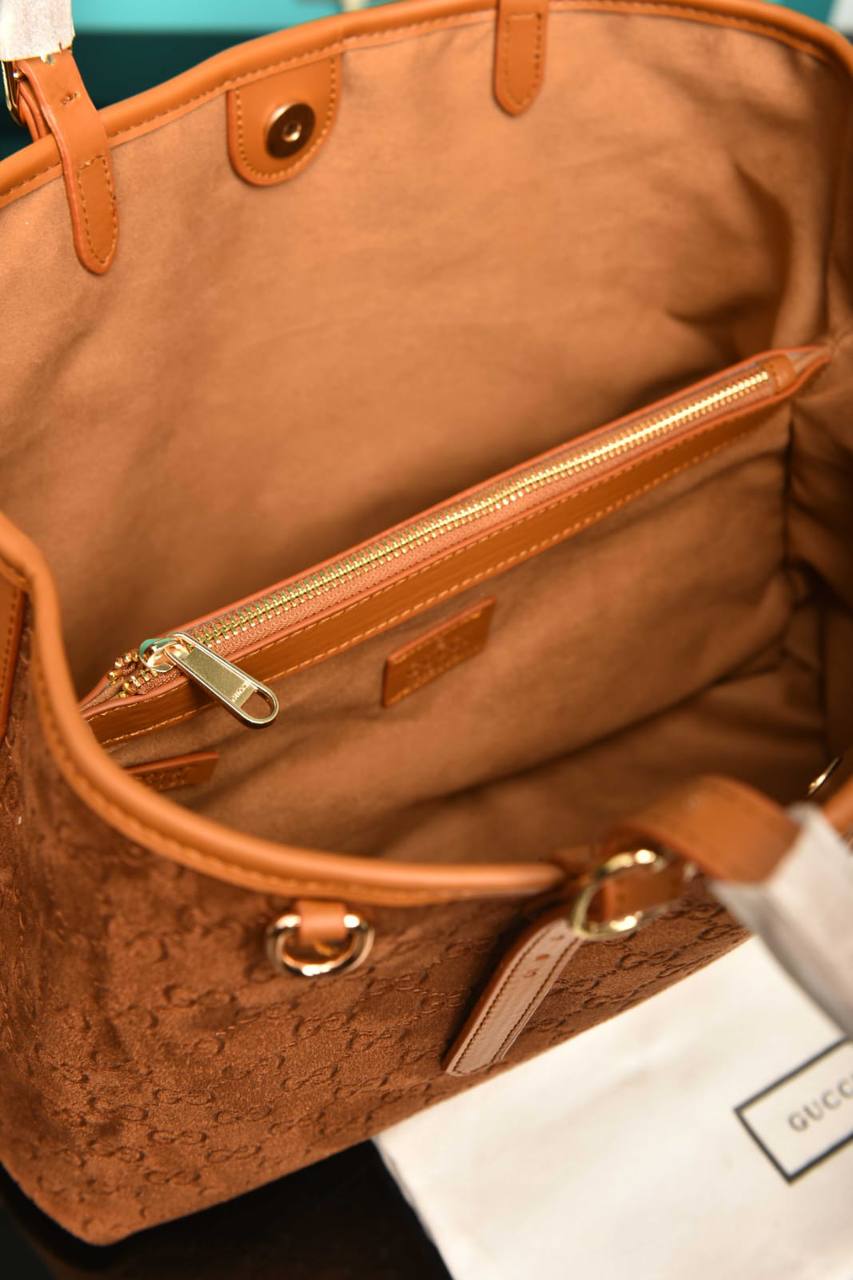 GG - Emblem Medium Tote Bag Suede