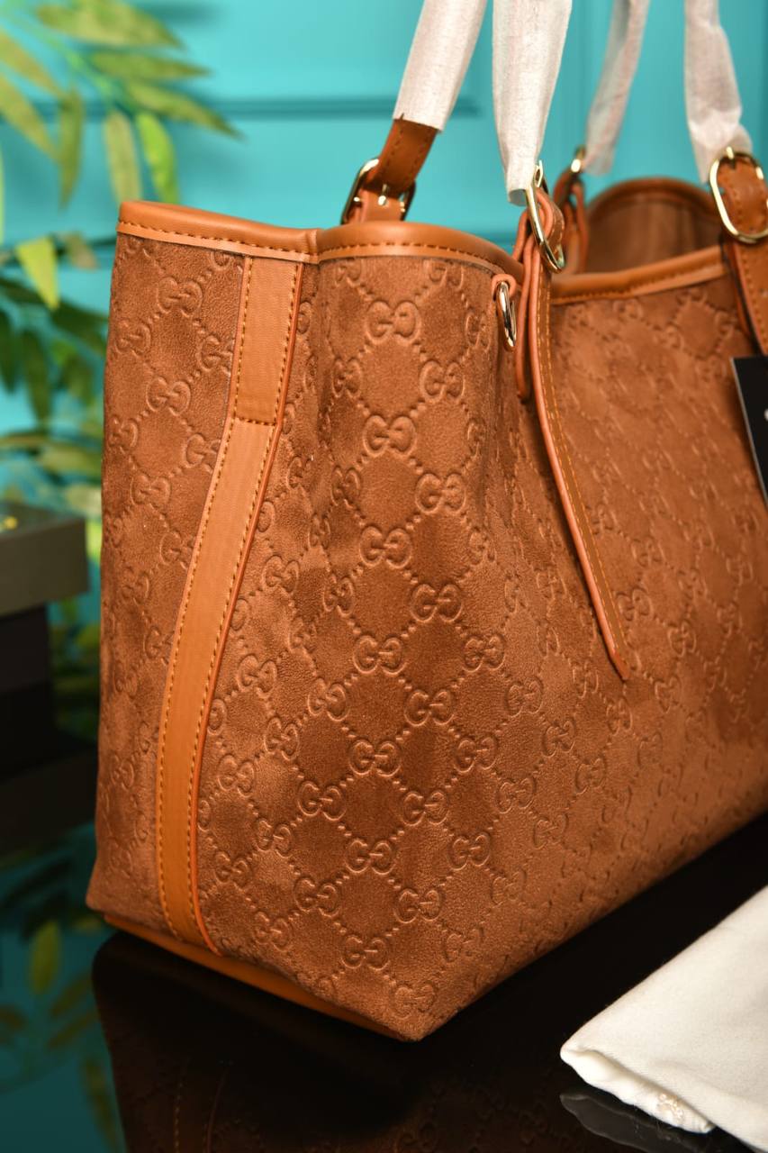 GG - Emblem Medium Tote Bag Suede