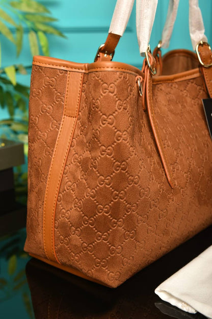 GG - Emblem Medium Tote Bag Suede