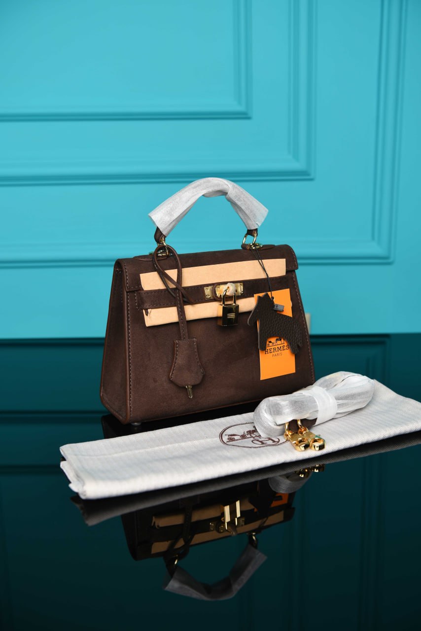 HRMS-  Kelly 22 Bag in Suede