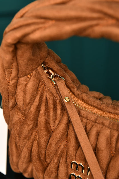 MM - Wander Matelasse Nappa Leather Hobo Mini Bag  in Suede
