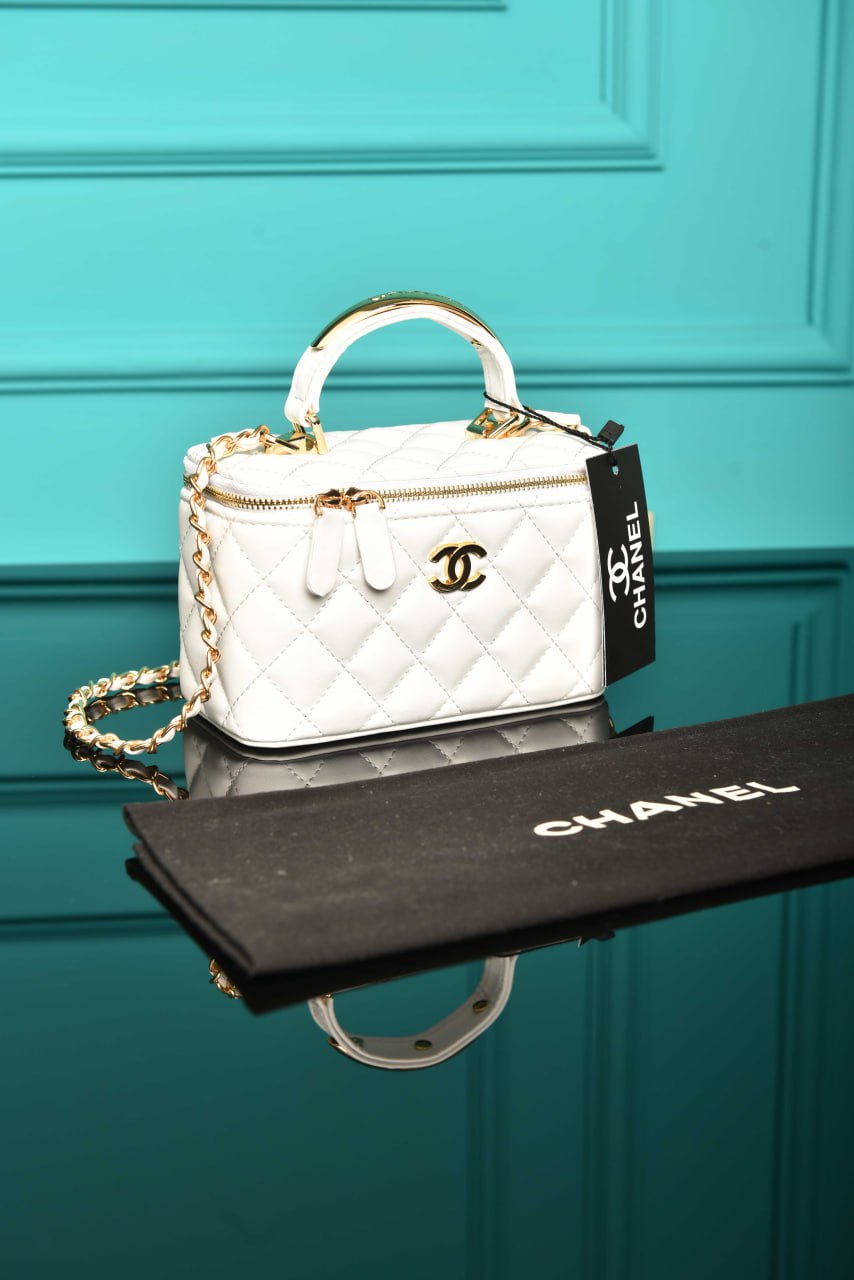 CH - Quilted Small Lambskin Vanity Case Bag