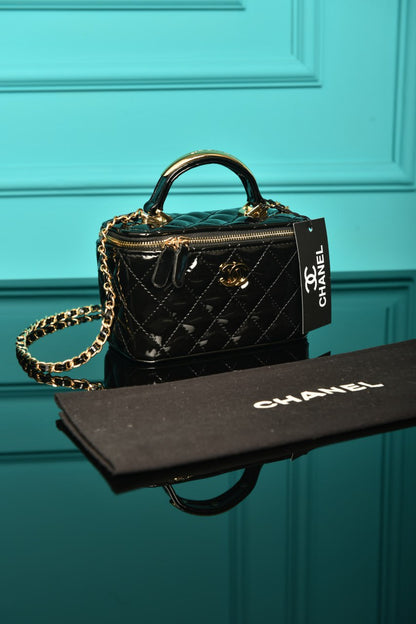 CH - Quilted Small Lambskin Vanity Case Bag