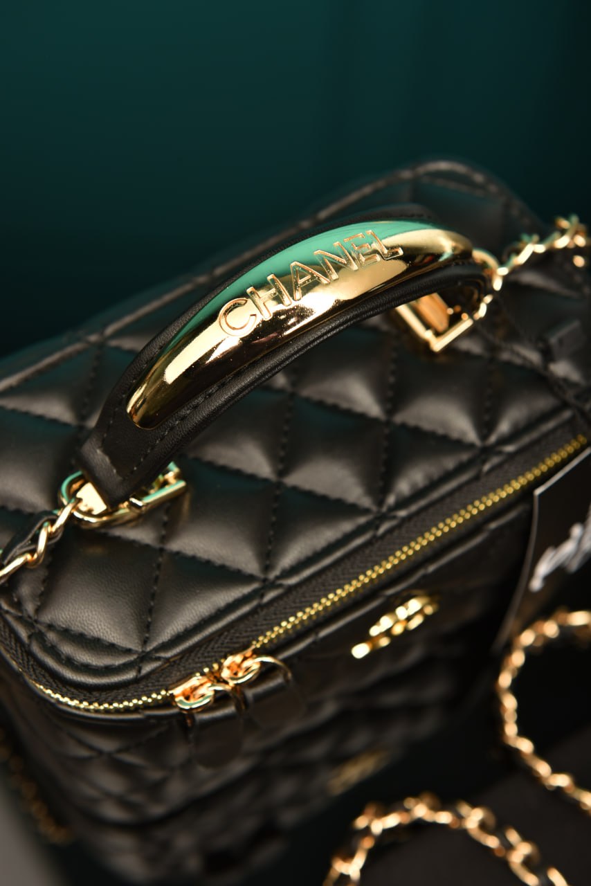 CH - Quilted Small Lambskin Vanity Case Bag