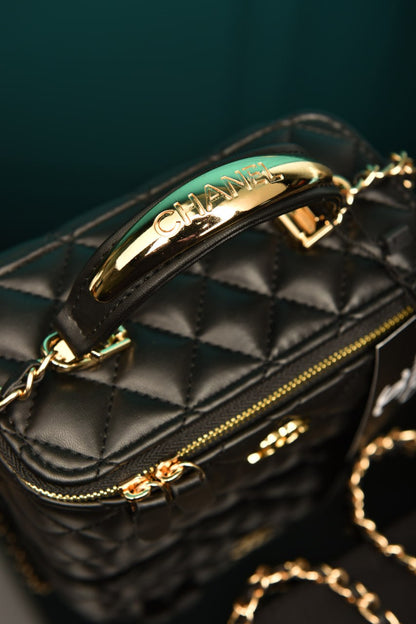 CH - Quilted Small Lambskin Vanity Case Bag